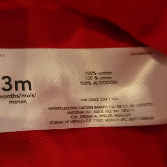 Adorable! Carter's Baby 2-Piece Red Jumper & Pink Shirt with Hearts 3 Mo - Picture 5 of 12